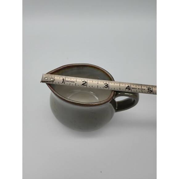 Sango Creamer Pitcher Stoneware Green Brown Glaze Pottery Nice - Picture 8 of 12